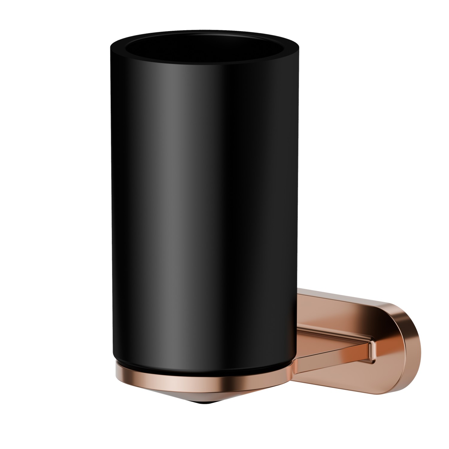 Wall-mounted tumbler holder.  Black ceramic - finish PVD Copper Bronze