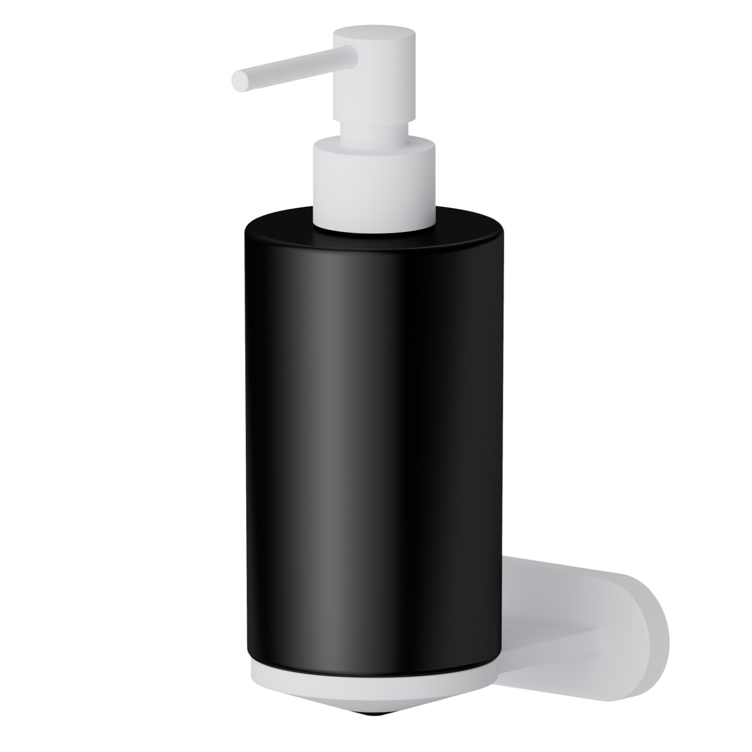 Wall-mounted soap dispenser. Black ceramic - finish Matt White