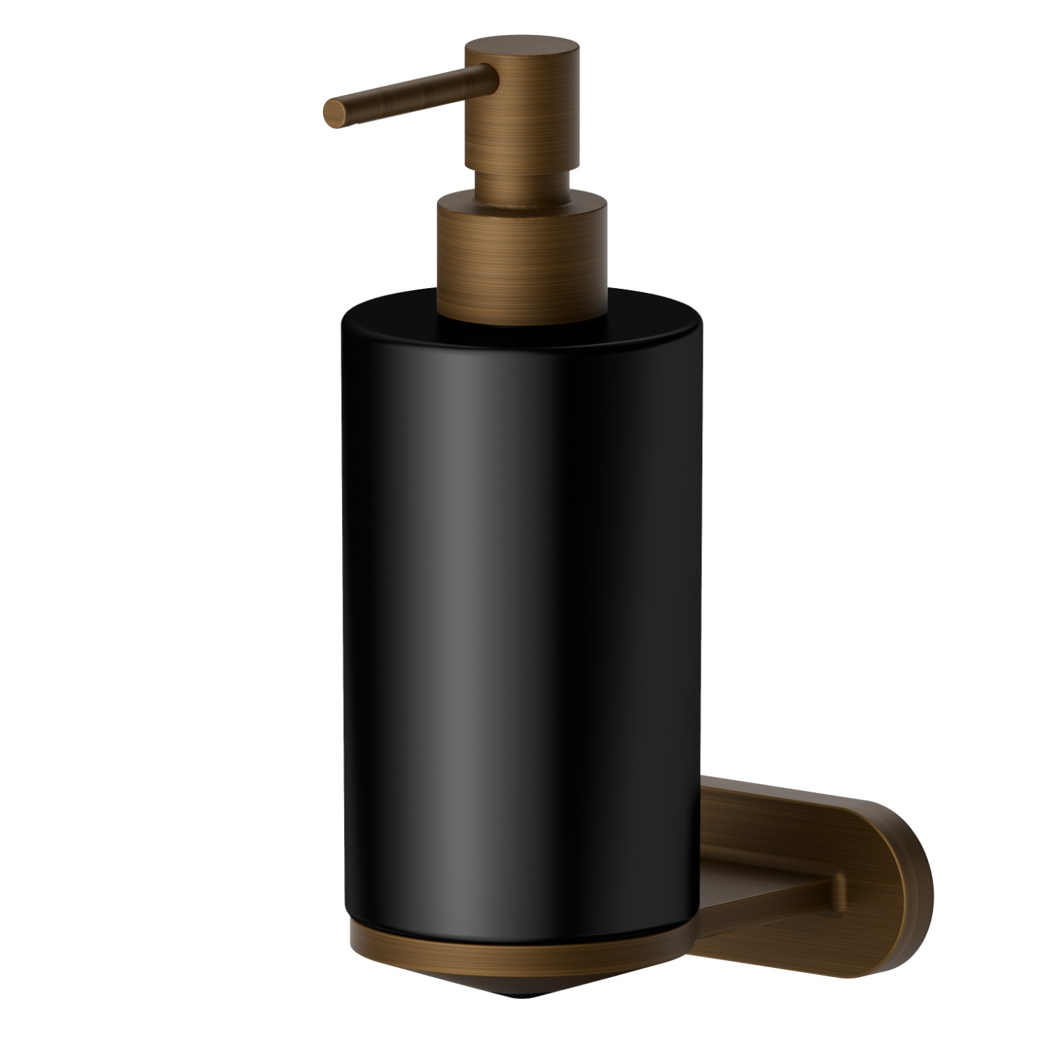 Wall-mounted soap dispenser. Black ceramic - finish Groove Bronze