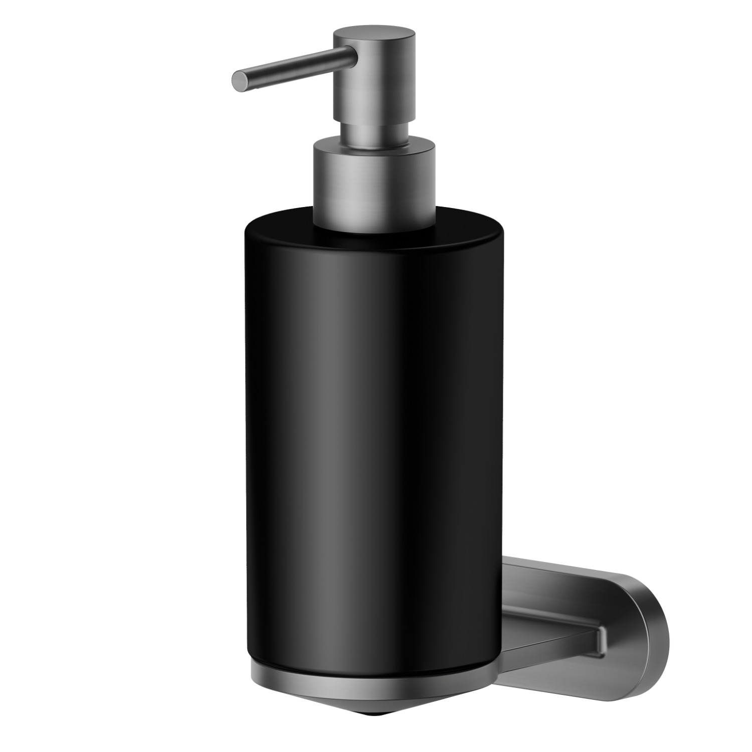 Wall-mounted soap dispenser. Black ceramic - finish PVD Brushed Gun Metal