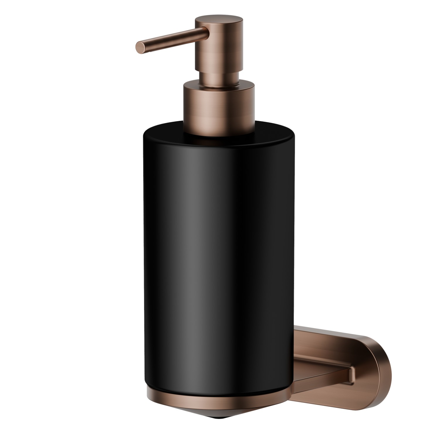 Wall-mounted soap dispenser. Black ceramic - finish PVD Brushed Copper Bronze