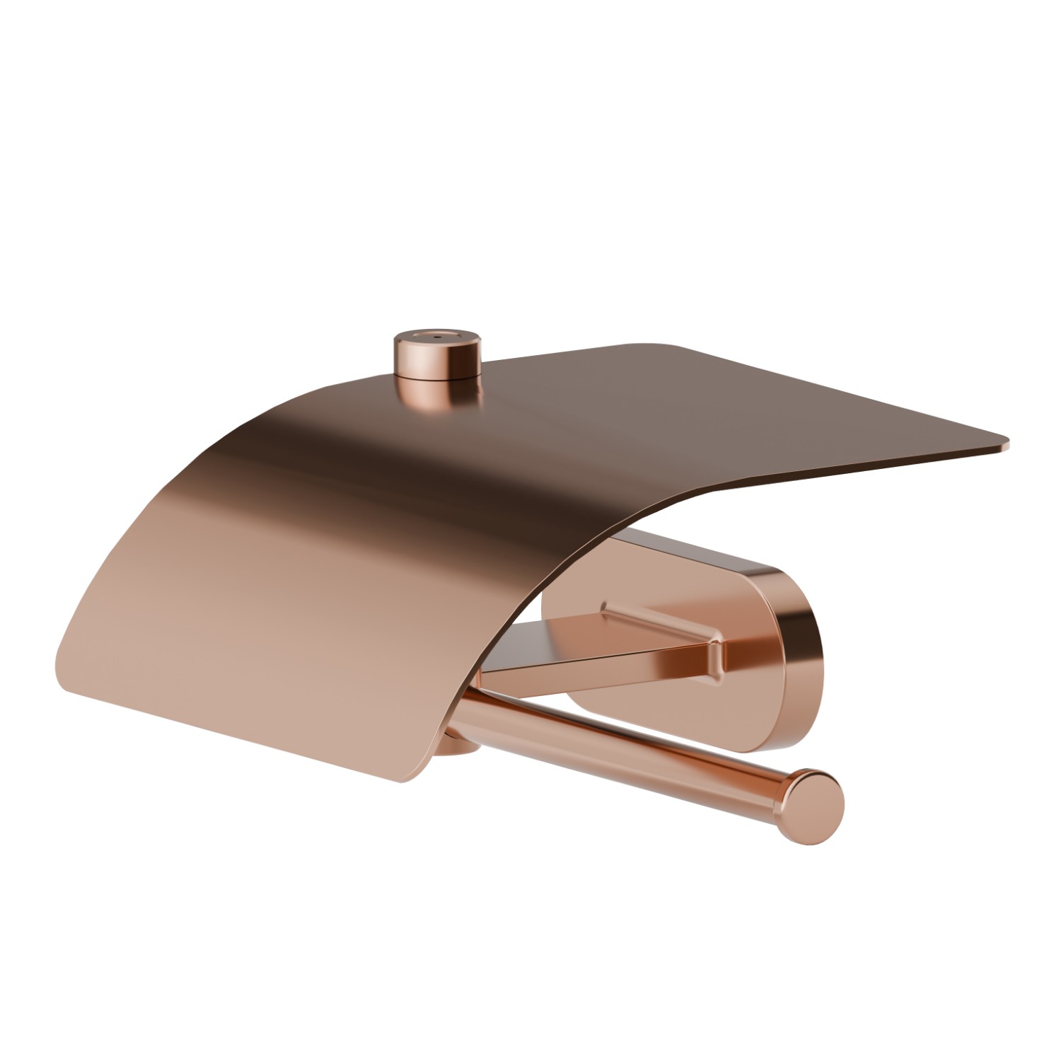 Right-side wall-mounted paper holder with cover - finish PVD Copper Bronze