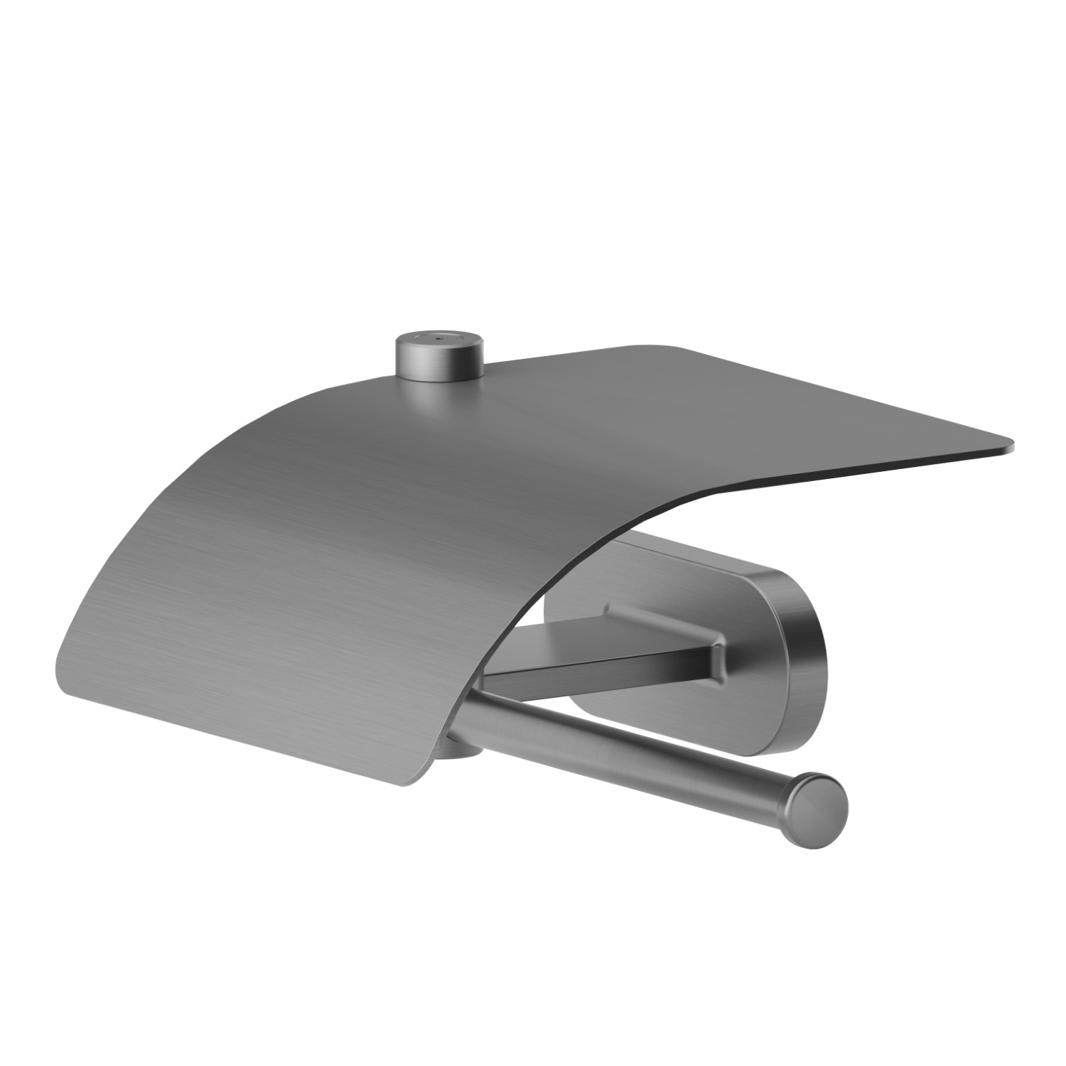 Right-side wall-mounted paper holder with cover - finish PVD Brushed Gun Metal