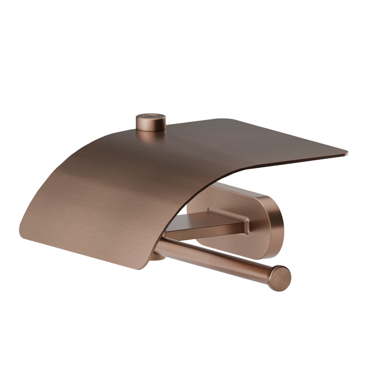 Right-side wall-mounted paper holder with cover - finish PVD Brushed Copper Bronze