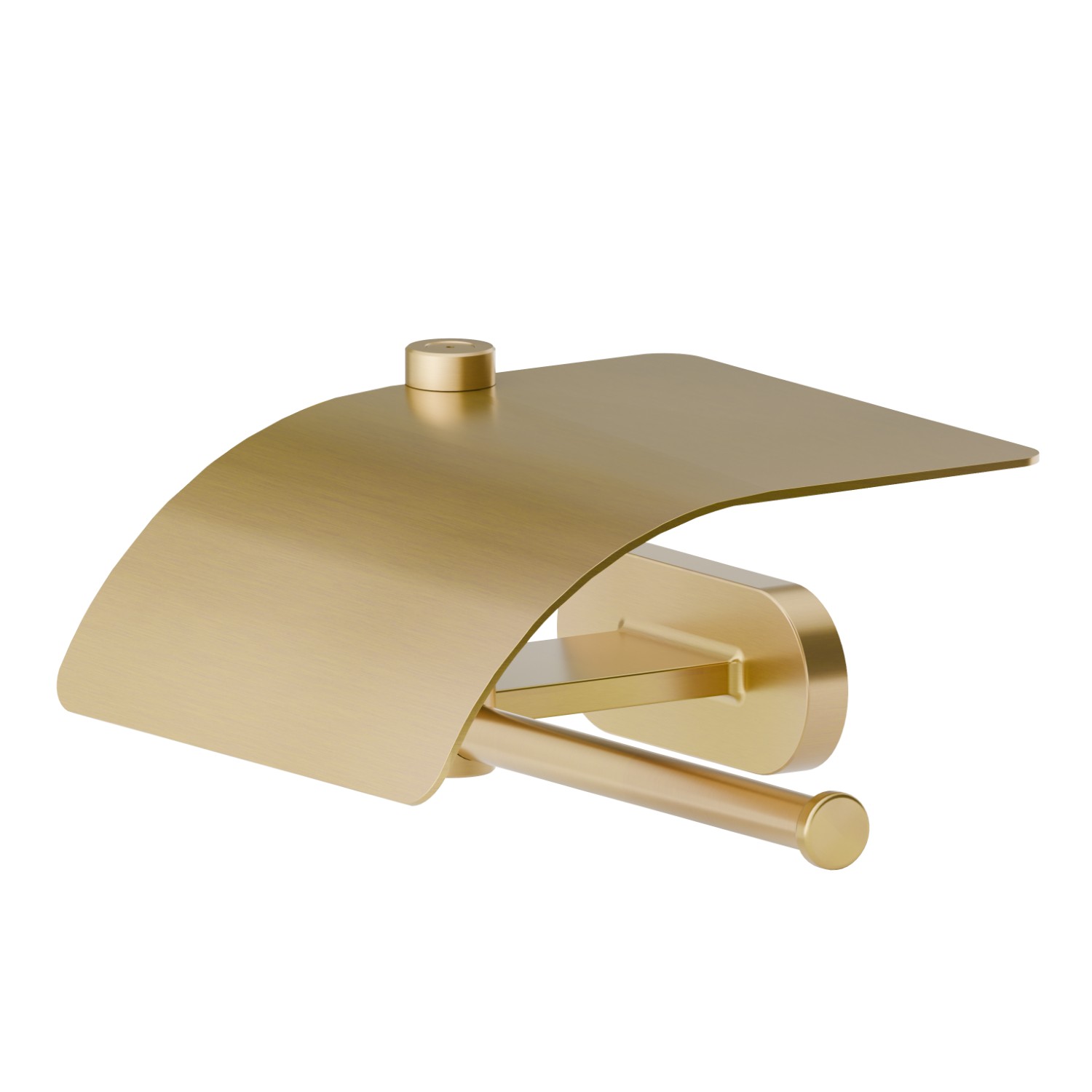 Right-side wall-mounted paper holder with cover - finish PVD Brushed Gold