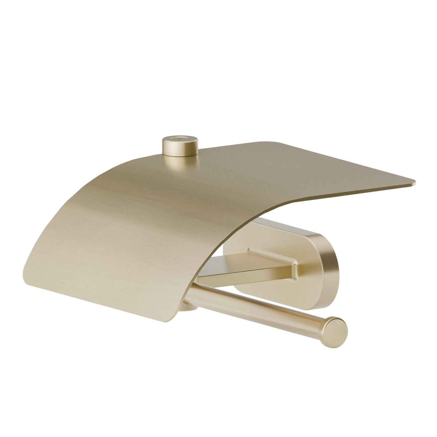 Porta rotolo a muro versione destra con coperchio - finitura PVD Brushed Pale Gold