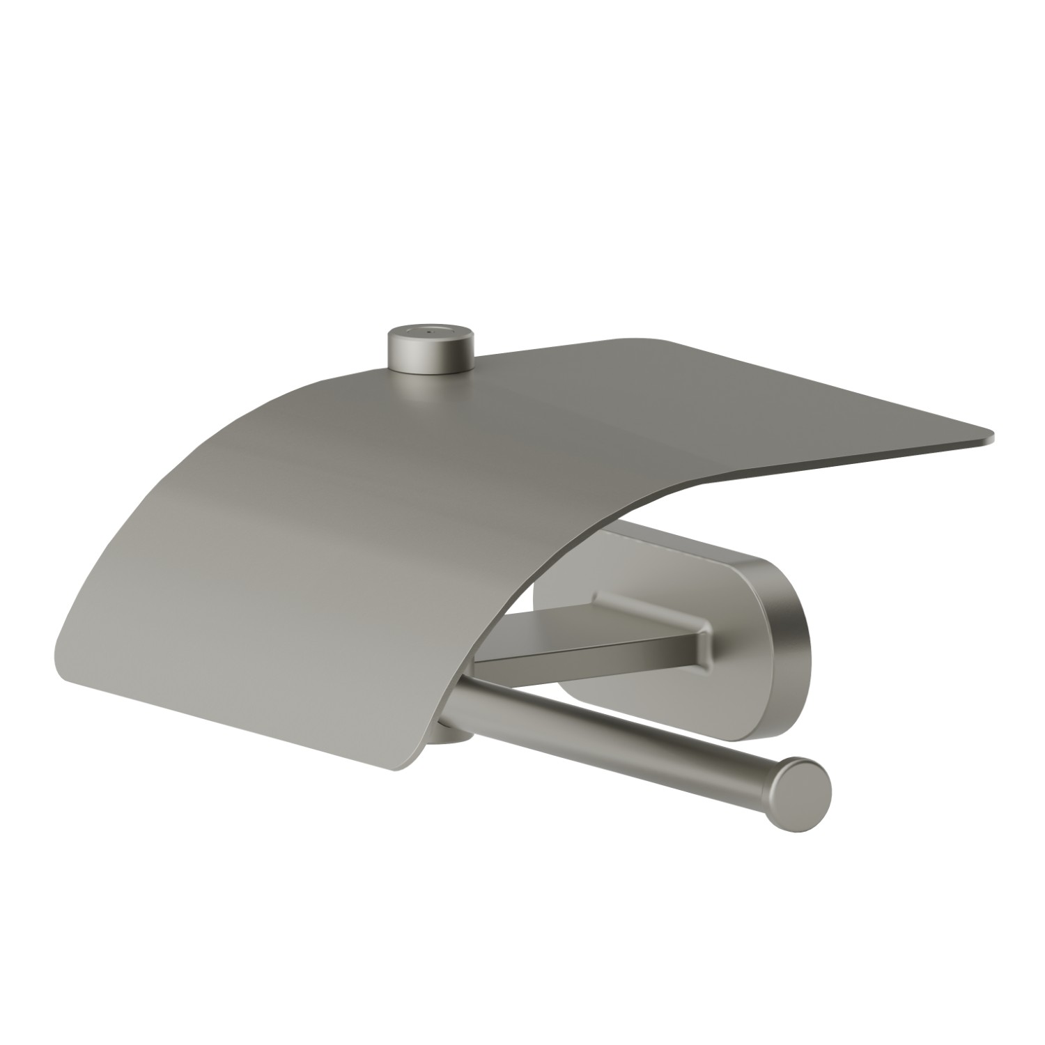 Right-side wall-mounted paper holder with cover - finish Titanium Satin