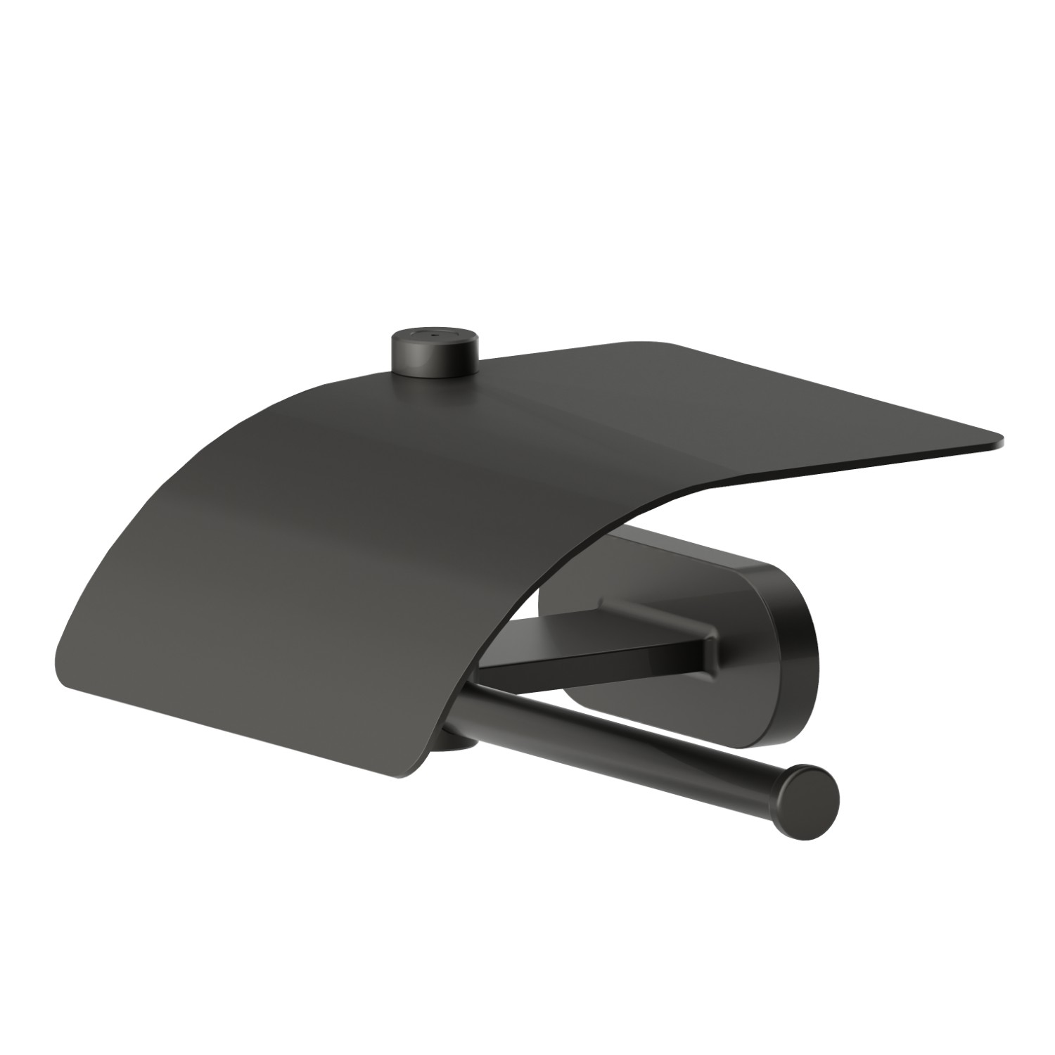 Right-side wall-mounted paper holder with cover - finish Carbon Satin