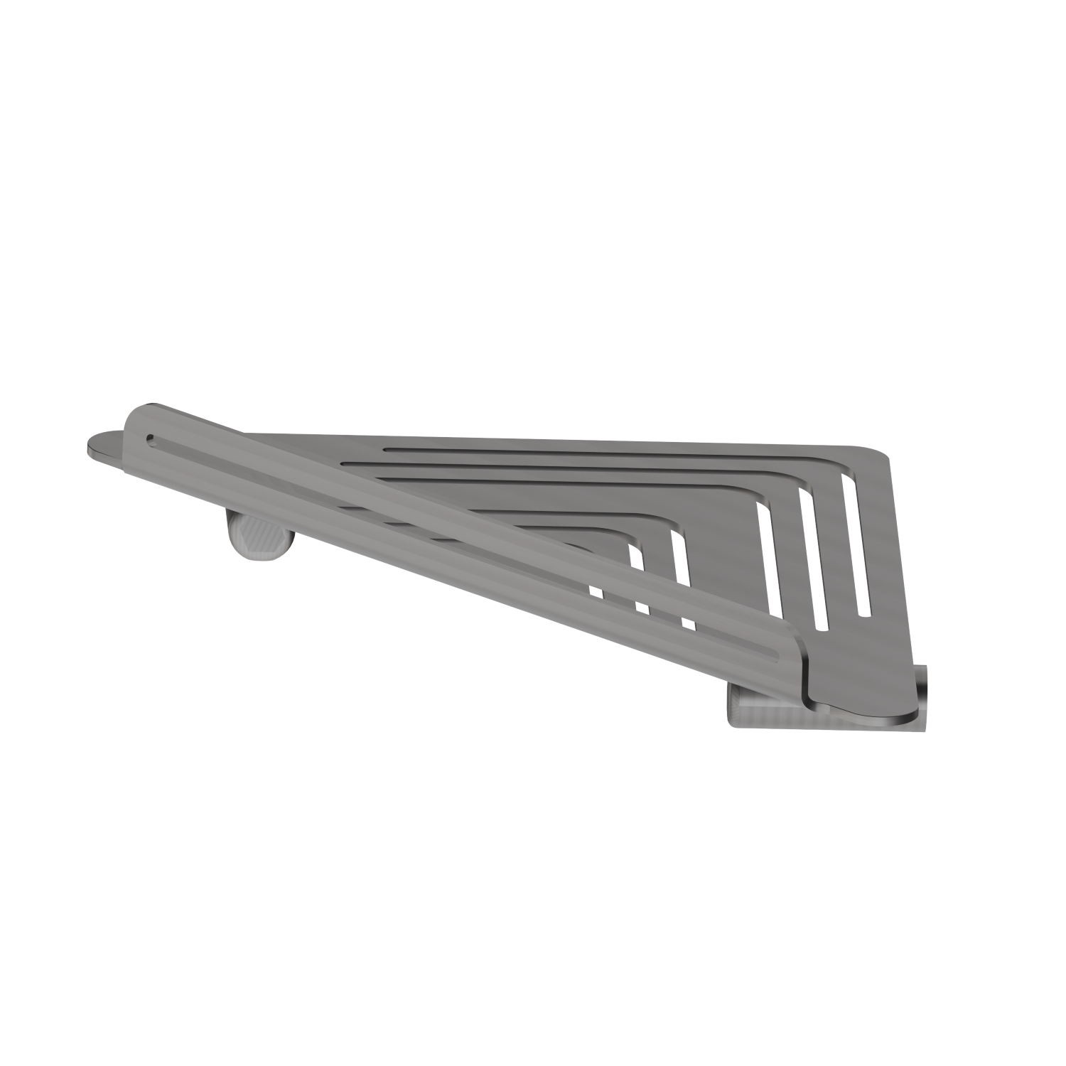 Mensola doccia angolare a muro - finitura PVD Brushed Gun Metal
