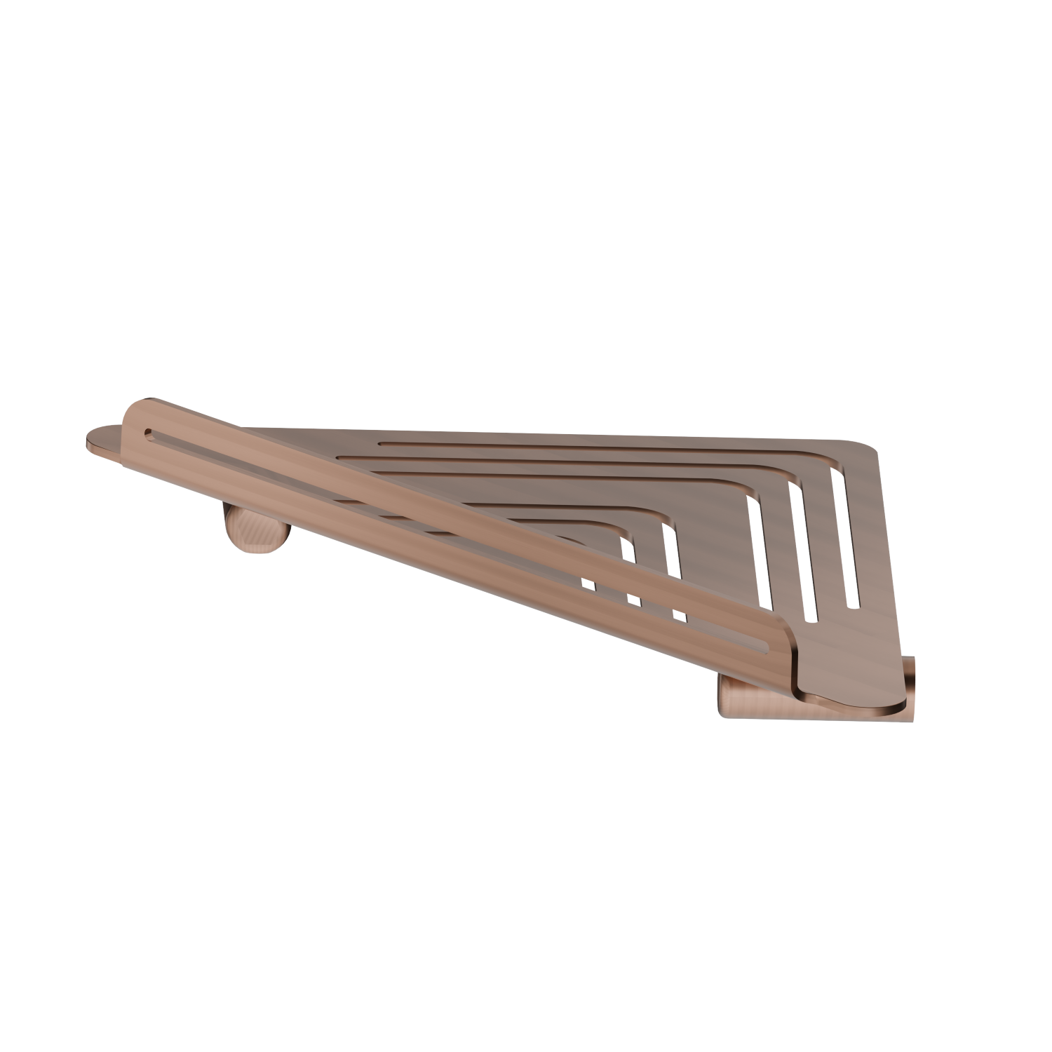 Mensola doccia angolare a muro - finitura PVD Brushed Copper Bronze