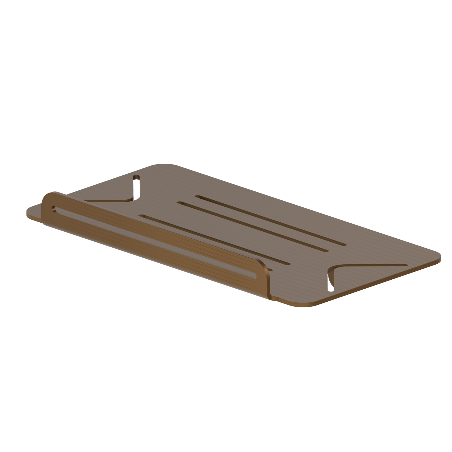 Wall mounted rectangular bath/shower shelf - finish Groove Bronze