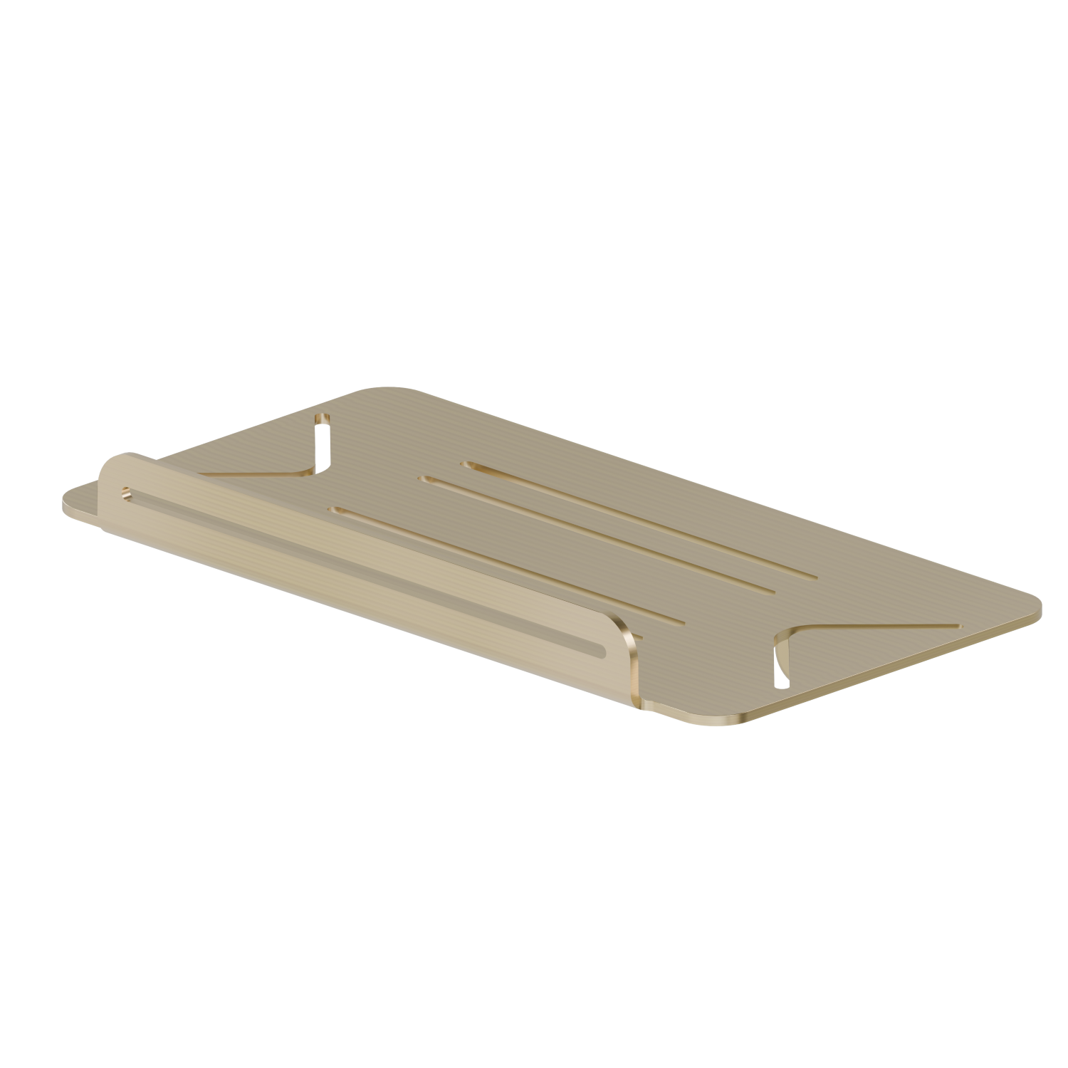 Mensola vasca/doccia rettangolare a muro - finitura PVD Brushed Pale Gold