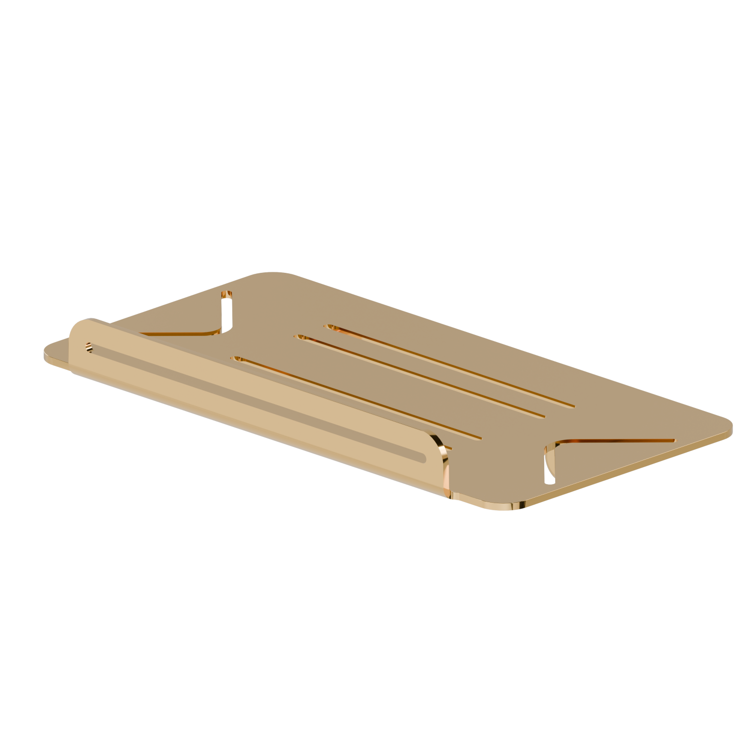 Étagère vasque/douche rectangulaire murale - finition PVD Glossy Gold