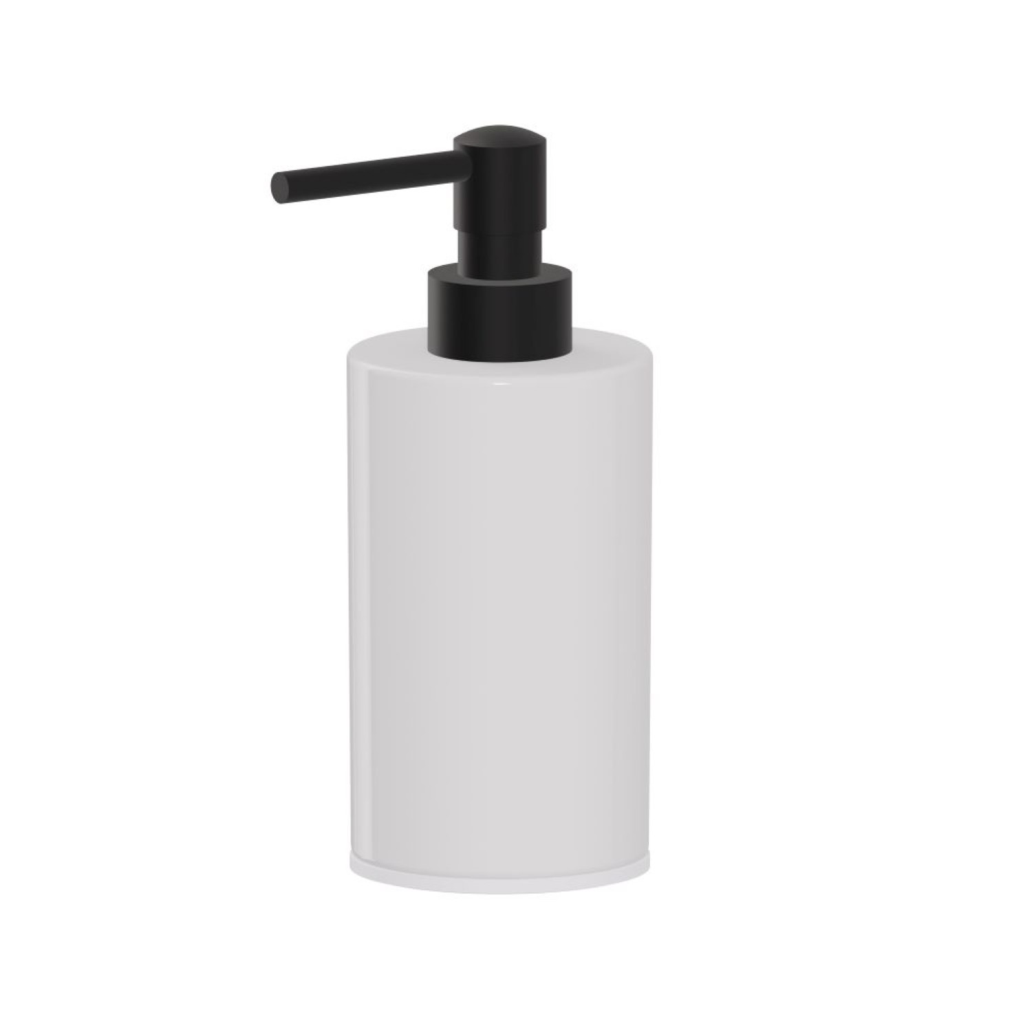 Freestanding soap dispenser. White ceramic - finish Matt Black