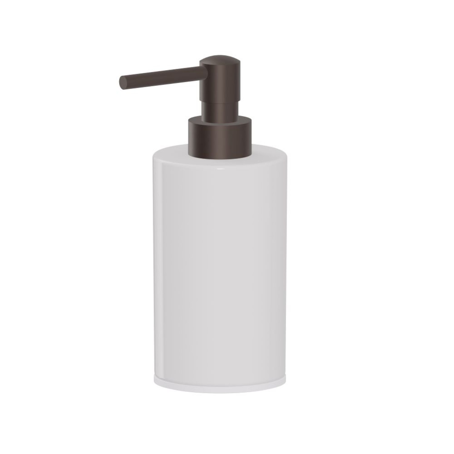 Freestanding soap dispenser. White ceramic - finish Carbon Satin