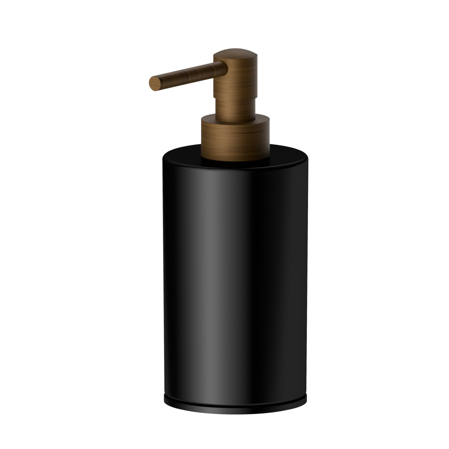 Freestanding soap dispenser. Black ceramic - finish Groove Bronze