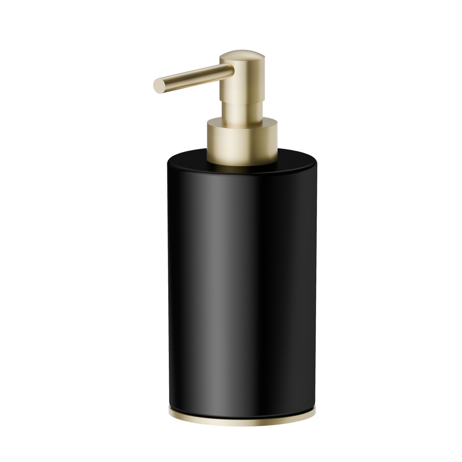 Dosa sapone da appoggio. Ceramica Nera - finitura PVD Brushed Gold