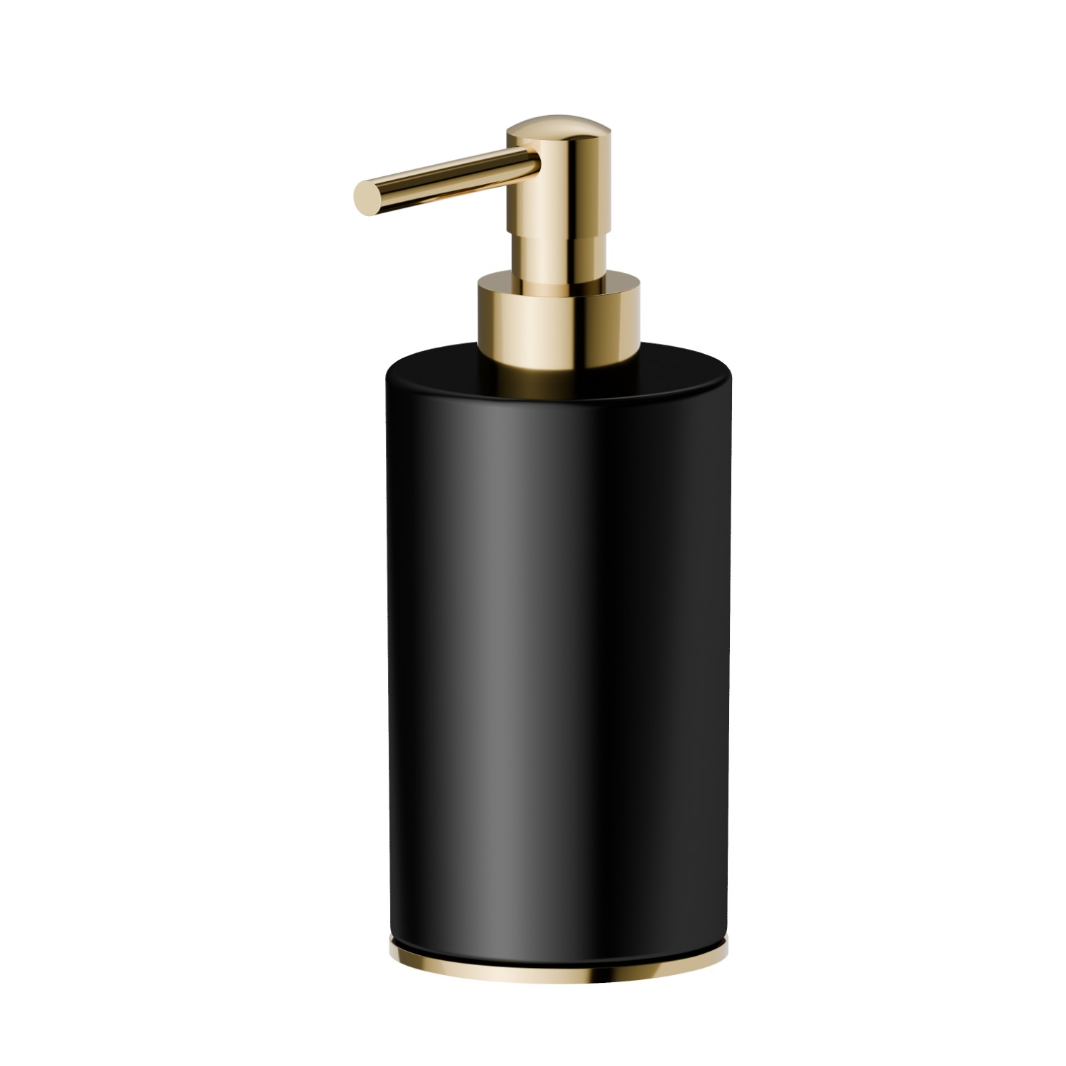 Freestanding soap dispenser. Black ceramic - finish PVD Glossy Gold