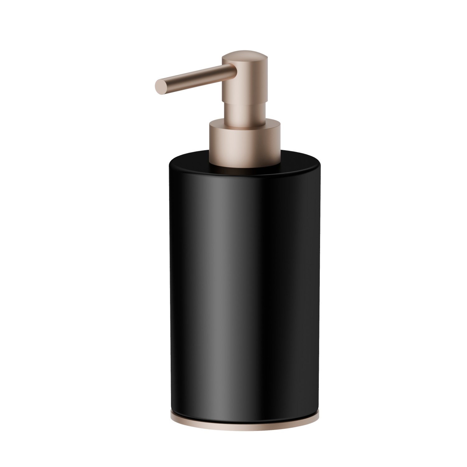 Freestanding soap dispenser. Black ceramic - finish Copper Satin