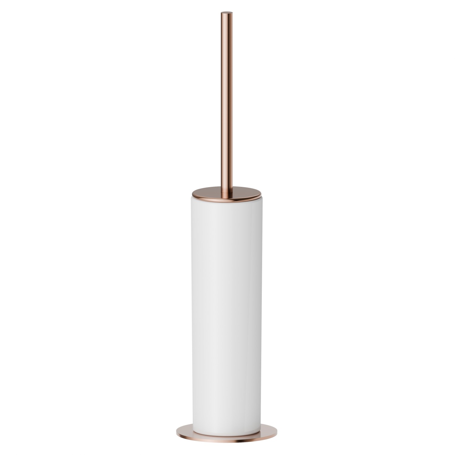 Freistehender WC-Bürstengarnitur mit
Toilettenbürste. Weiẞe keramik - oberfläche PVD Copper Bronze