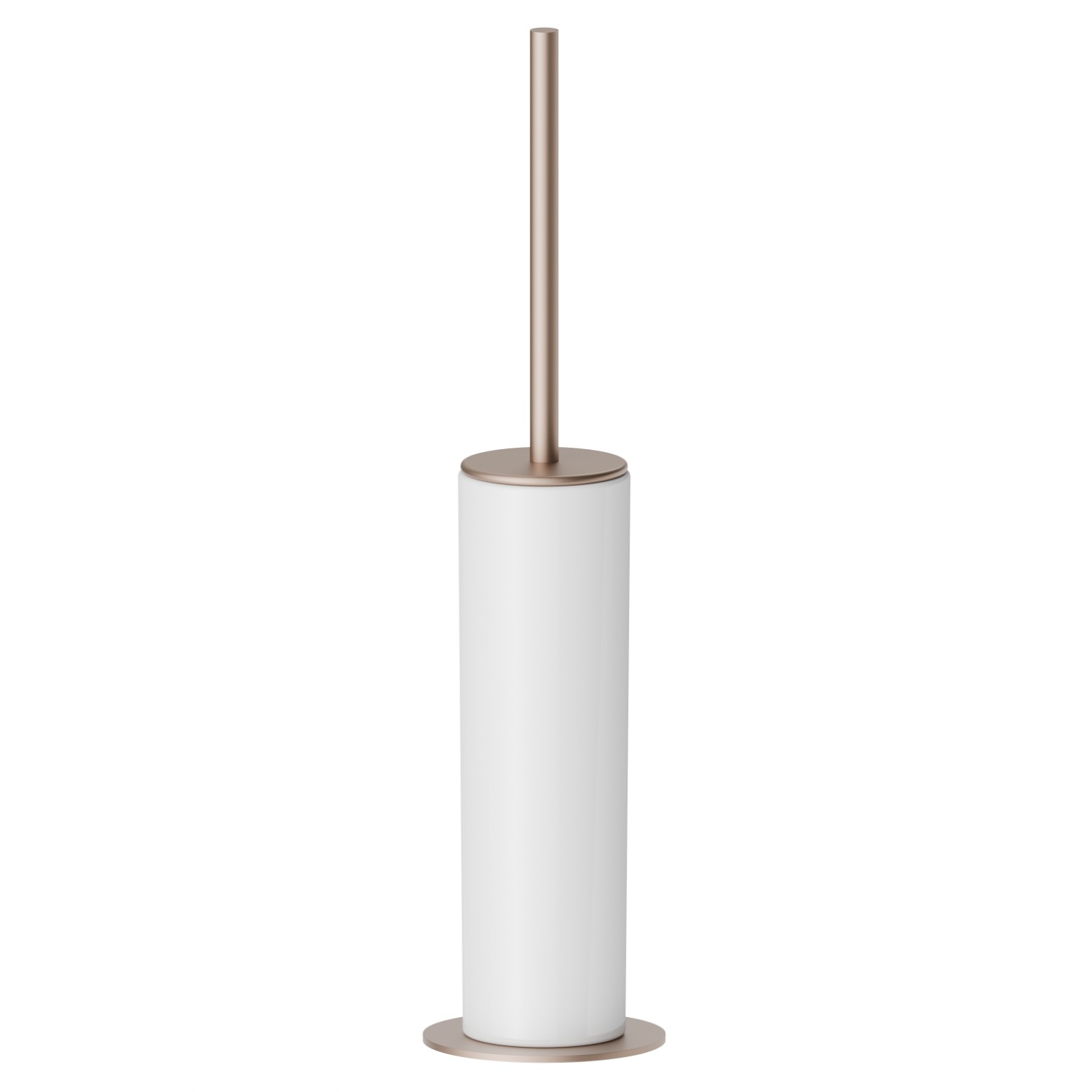Freistehender WC-Bürstengarnitur mit
Toilettenbürste. Weiẞe keramik - oberfläche Copper Satin