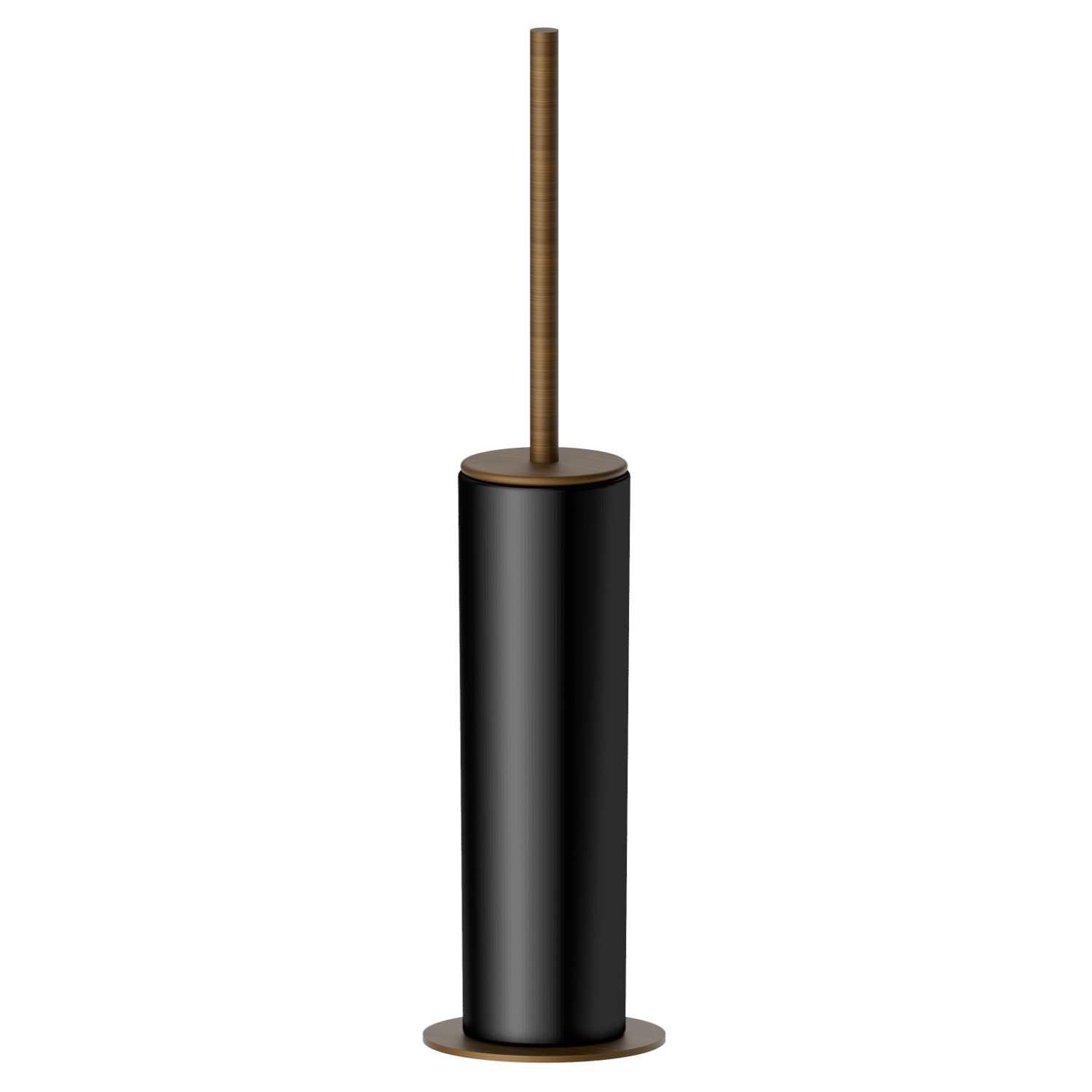 Freistehender WC-Bürstengarnitur mit
Toilettenbürste. Schwarze keramik - oberfläche Groove Bronze