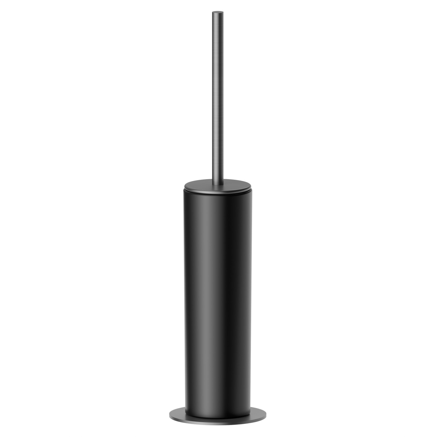 Porte-brosse de toilette sur pied avec brosse. Céramique noire - finition PVD Brushed Gun Metal