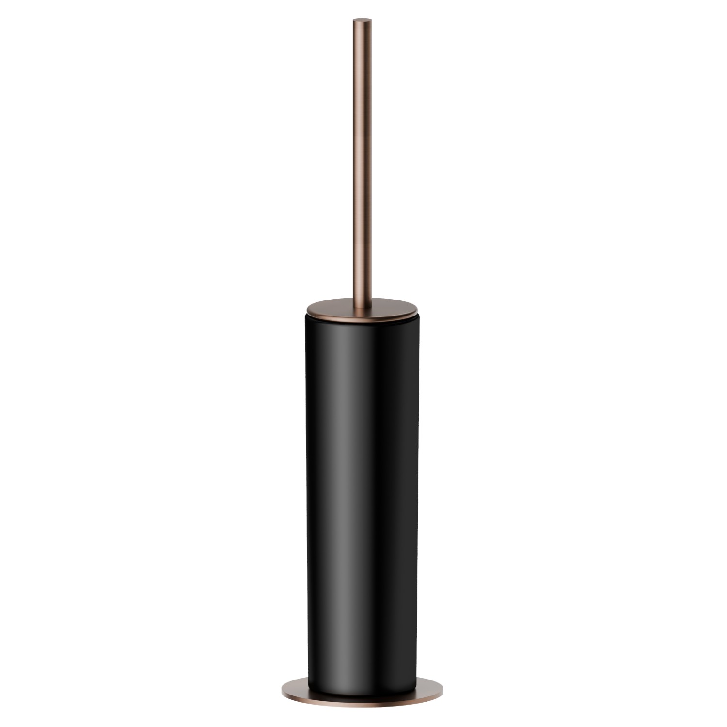 Freistehender WC-Bürstengarnitur mit
Toilettenbürste. Schwarze keramik - oberfläche PVD  Copper Bronze gebürstet