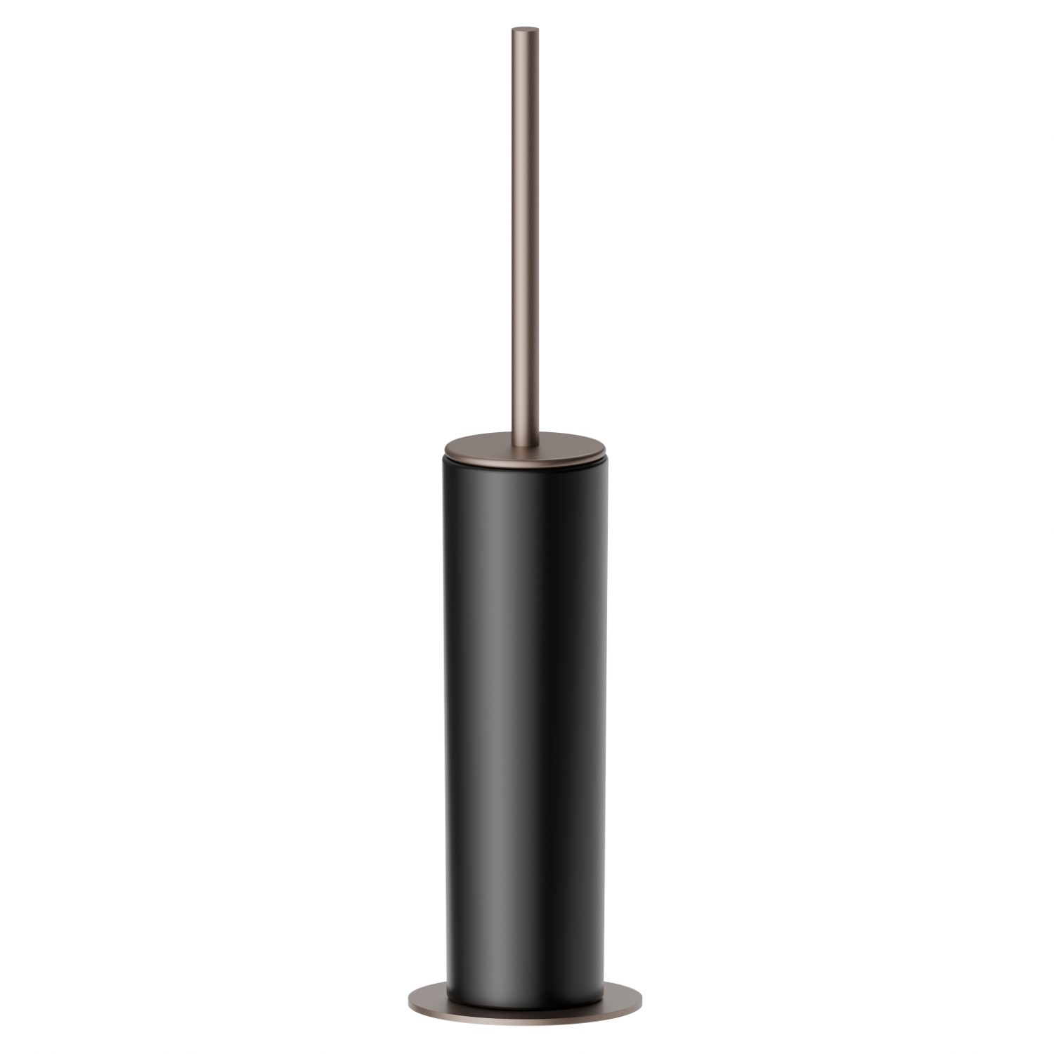 Freistehender WC-Bürstengarnitur mit
Toilettenbürste. Schwarze keramik - oberfläche Copper Glossy