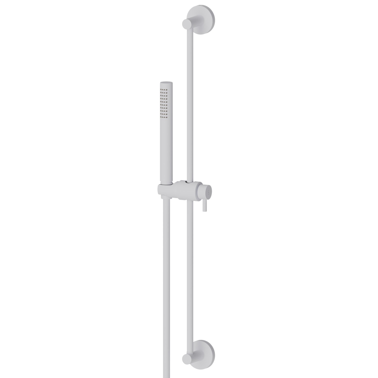 Complete shower set, with brass hand shower, L=150 cm flexible - finish Matt White