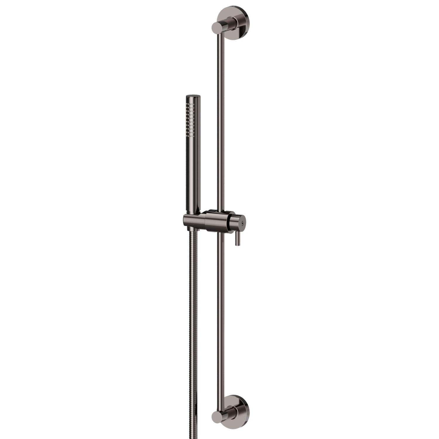 Complete shower set, with brass hand shower, L=150 cm flexible - finish PVD Gun Metal