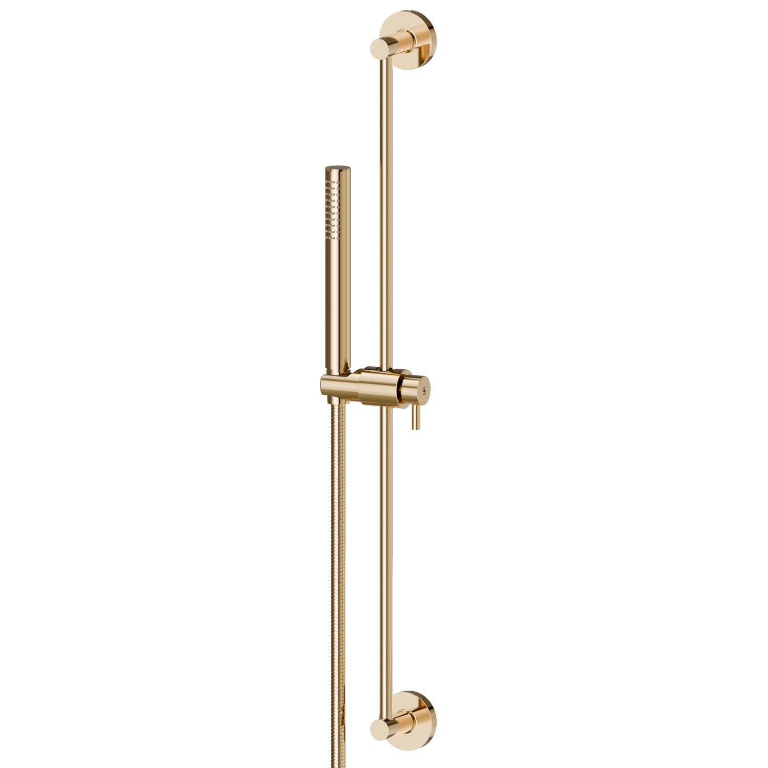 Complete shower set, with brass hand shower, L=150 cm flexible - finish PVD Glossy Gold
