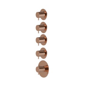 4 ways out concealed thermostatic multifunction selectors. 3/4” connections. External part. Ø70 - finish PVD Copper Bronze
