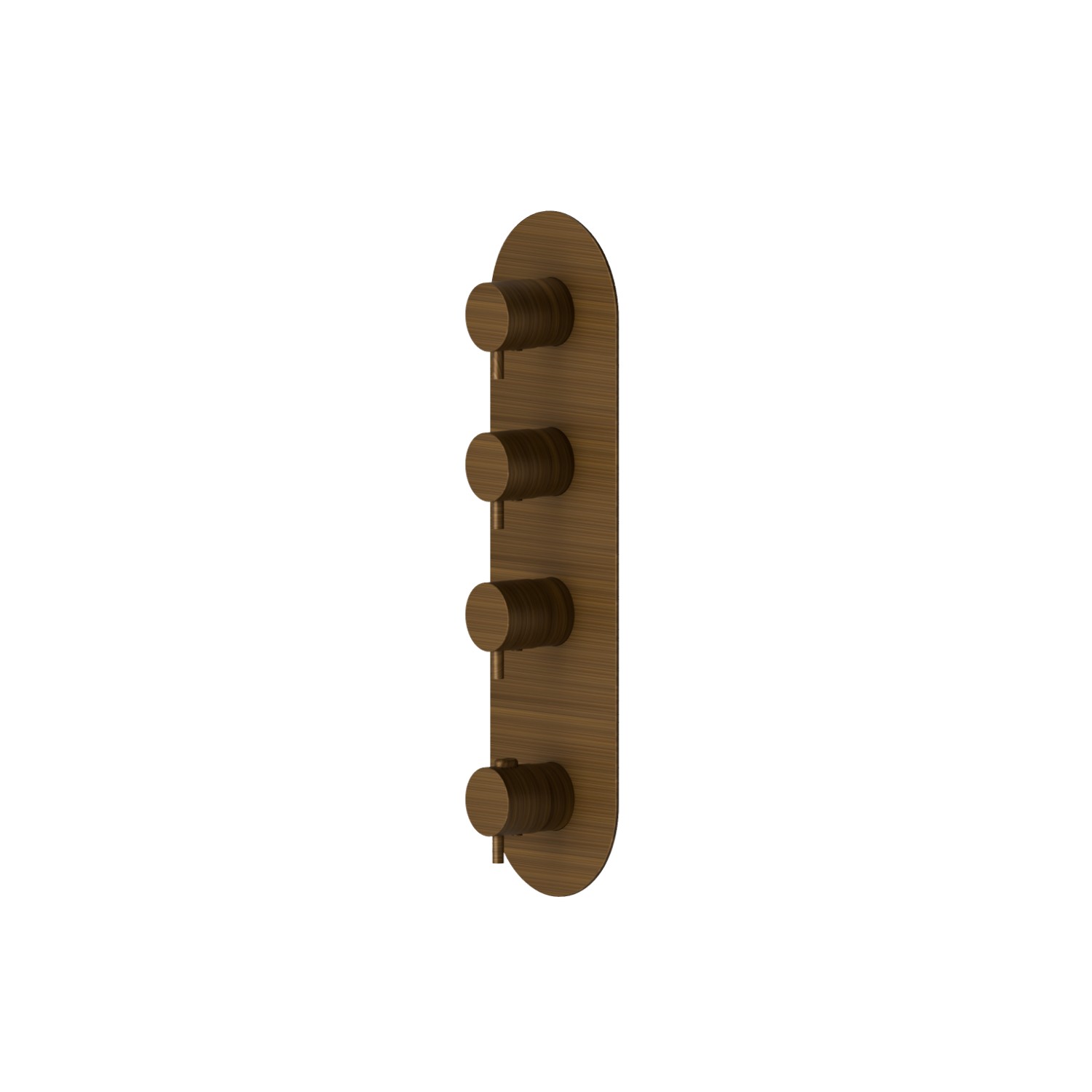 3 ways out concealed thermostatic multifunction selectors. 3/4” connections. External part - finish Groove Bronze
