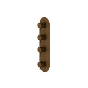 3 ways out concealed thermostatic multifunction selectors. 3/4” connections. External part - finish Groove Bronze