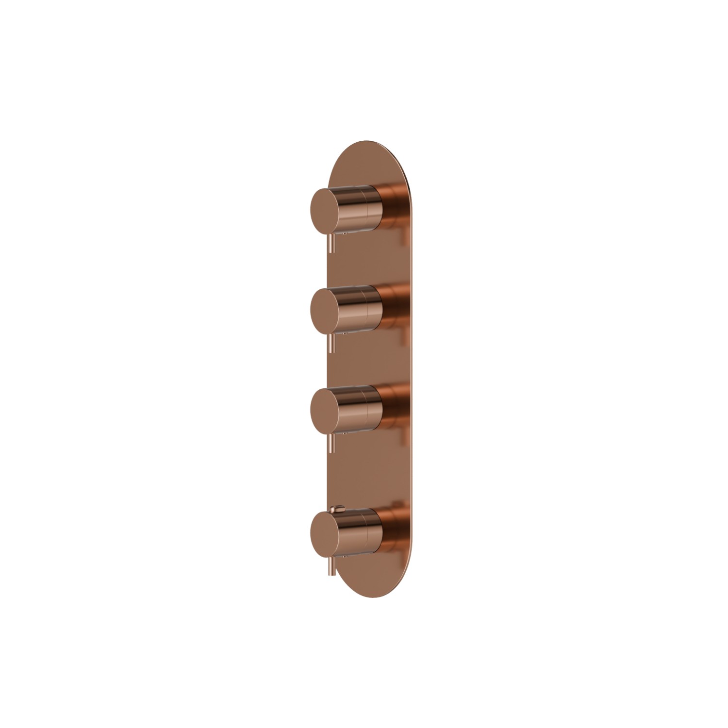 3 ways out concealed thermostatic multifunction selectors. 3/4” connections. External part - finish PVD Copper Bronze