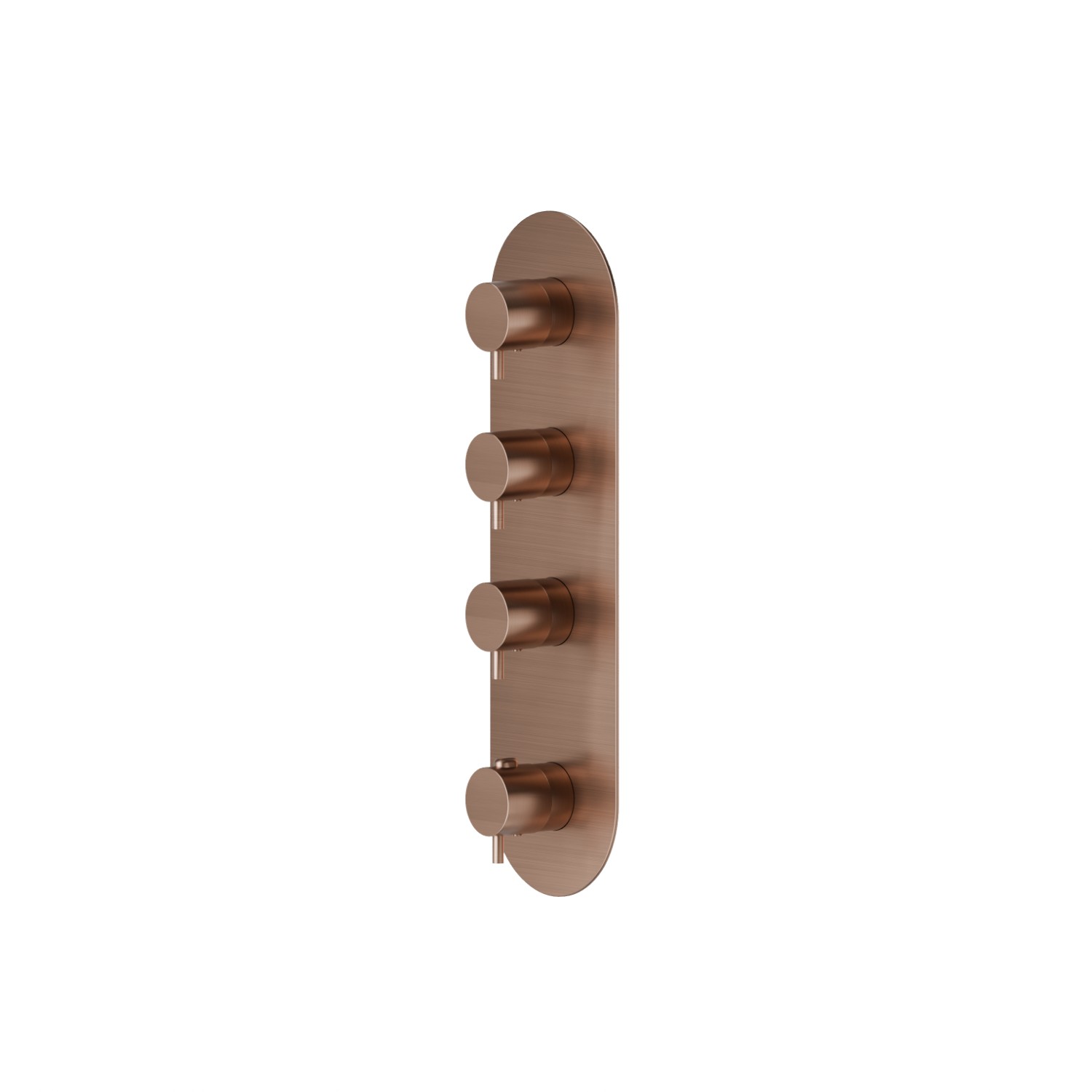 3 ways out concealed thermostatic multifunction selectors. 3/4” connections. External part - finish PVD Brushed Copper Bronze