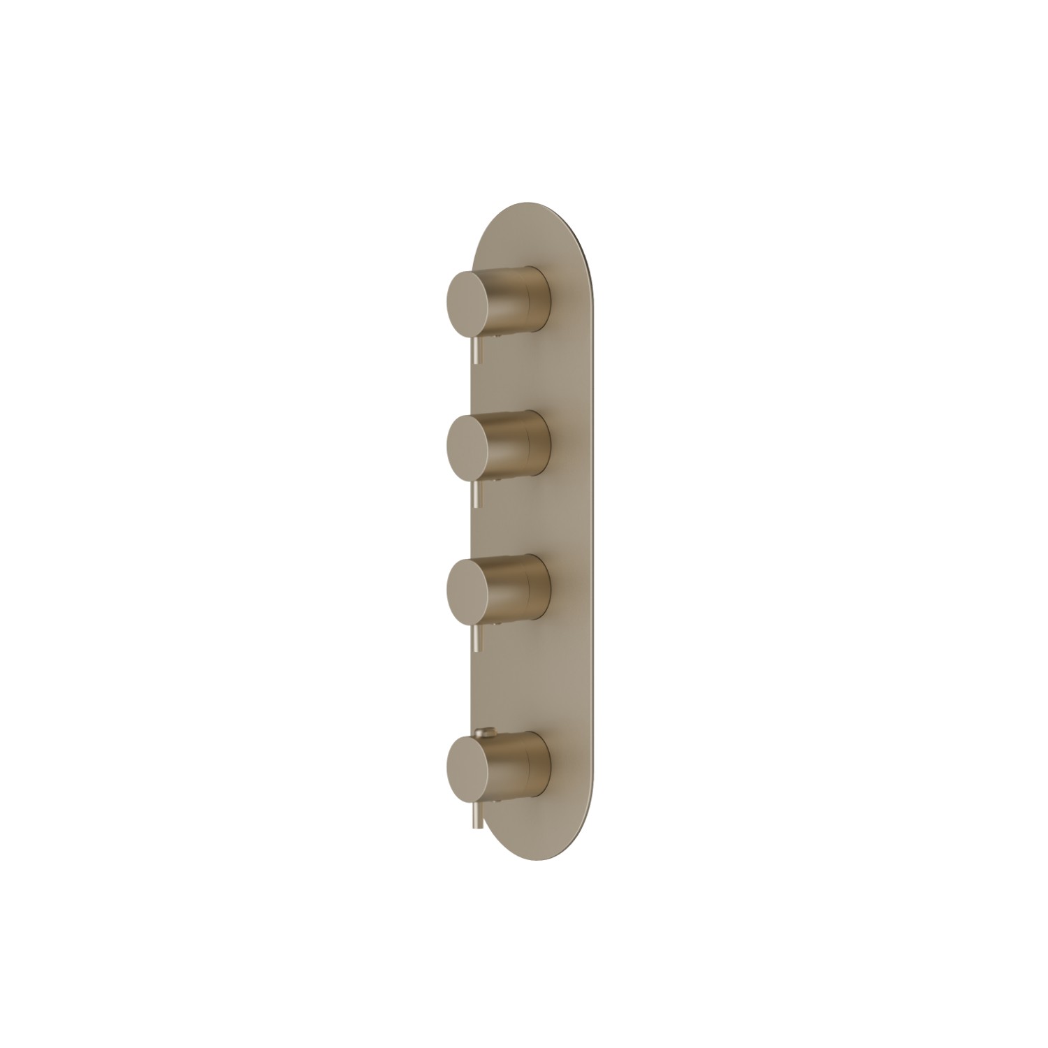 3 ways out concealed thermostatic multifunction selectors. 3/4” connections. External part - finish Gold Satin