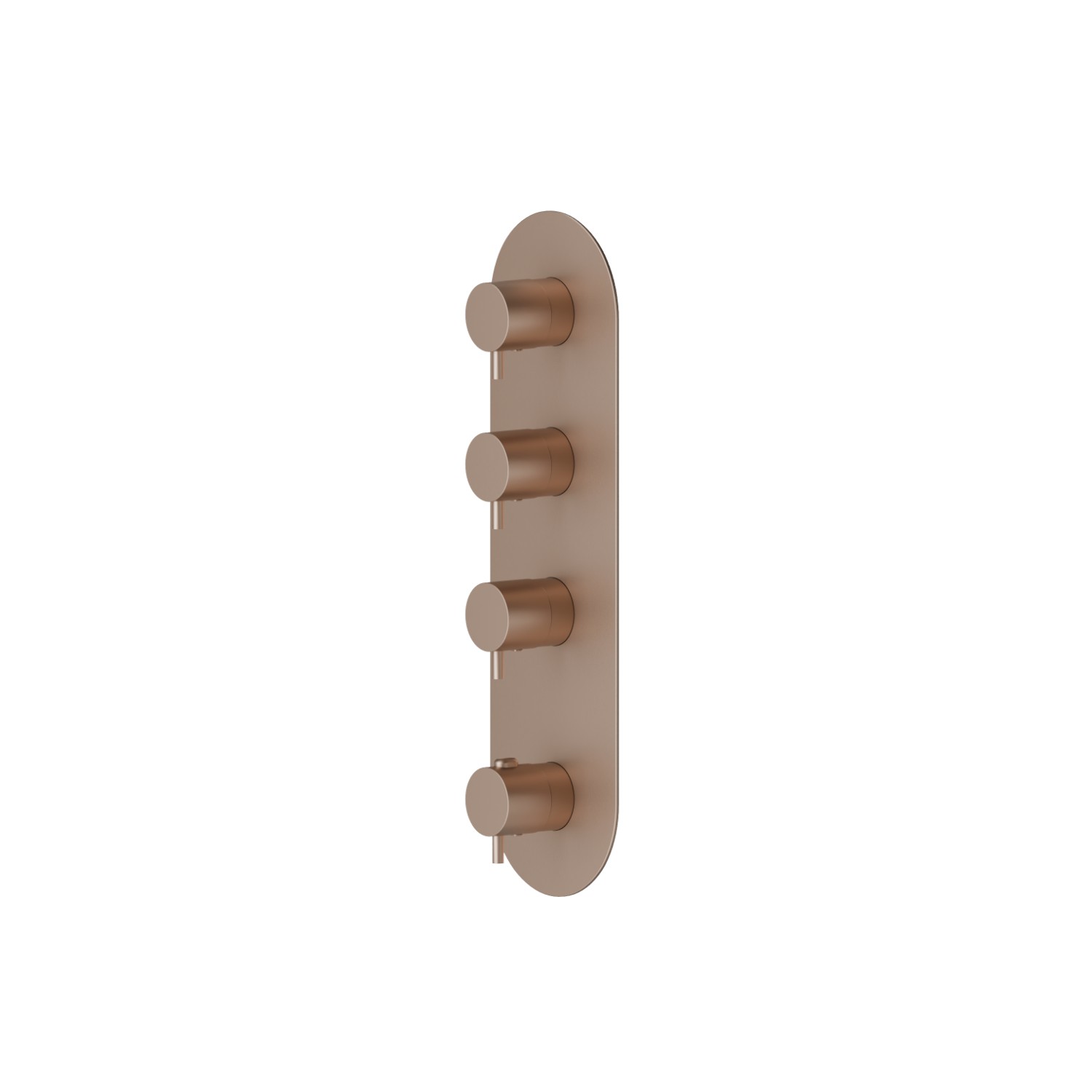 3 ways out concealed thermostatic multifunction selectors. 3/4” connections. External part - finish Copper Satin