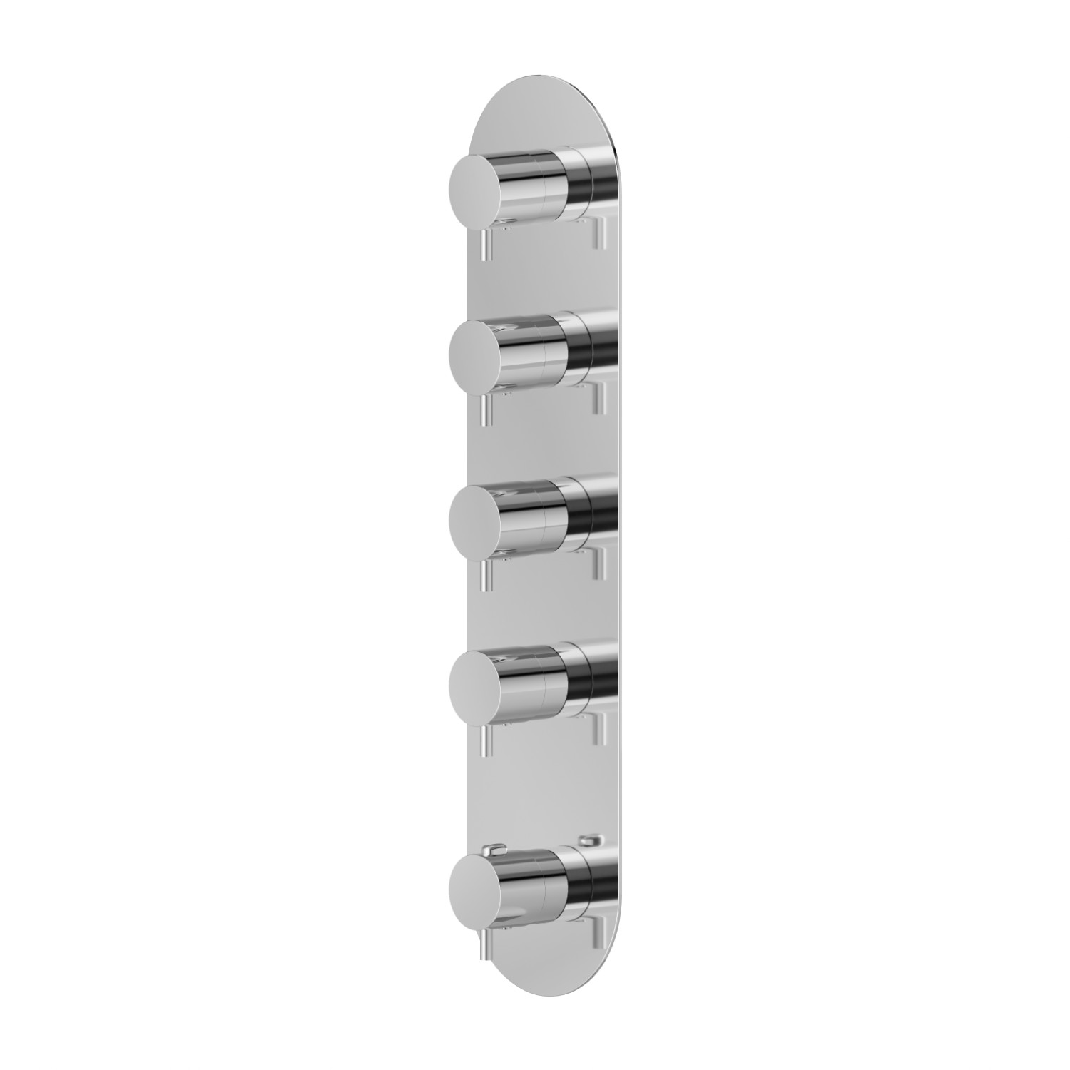 Mitigeurs de douche thermostatiques à encastrer 4 sorties. entrées et sorties de 3/4”. Façade murale - finition Chrome