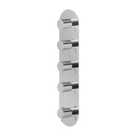 Miscelatore termostatico multiutenza ad incasso a 4 uscite. ingressi ed uscite da 3/4”. Parte esterna. Ø70 - finitura Cromo