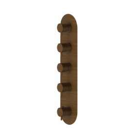 4 ways out concealed thermostatic multifunction selectors. 3/4” connections. External part - finish Groove Bronze