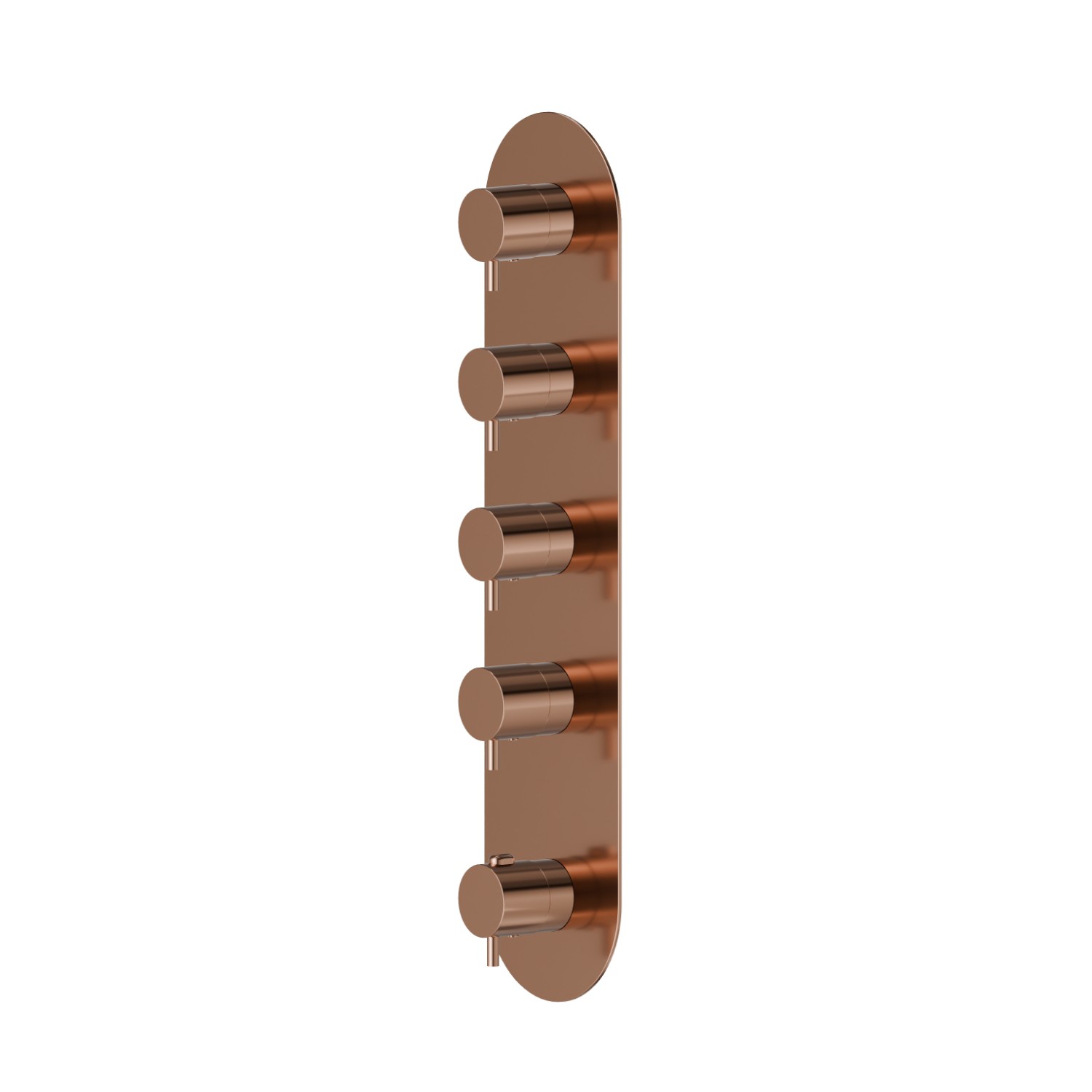 4 ways out concealed thermostatic multifunction selectors. 3/4” connections. External part - finish PVD Copper Bronze