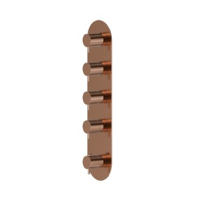4 ways out concealed thermostatic multifunction selectors. 3/4” connections. External part - finish PVD Copper Bronze