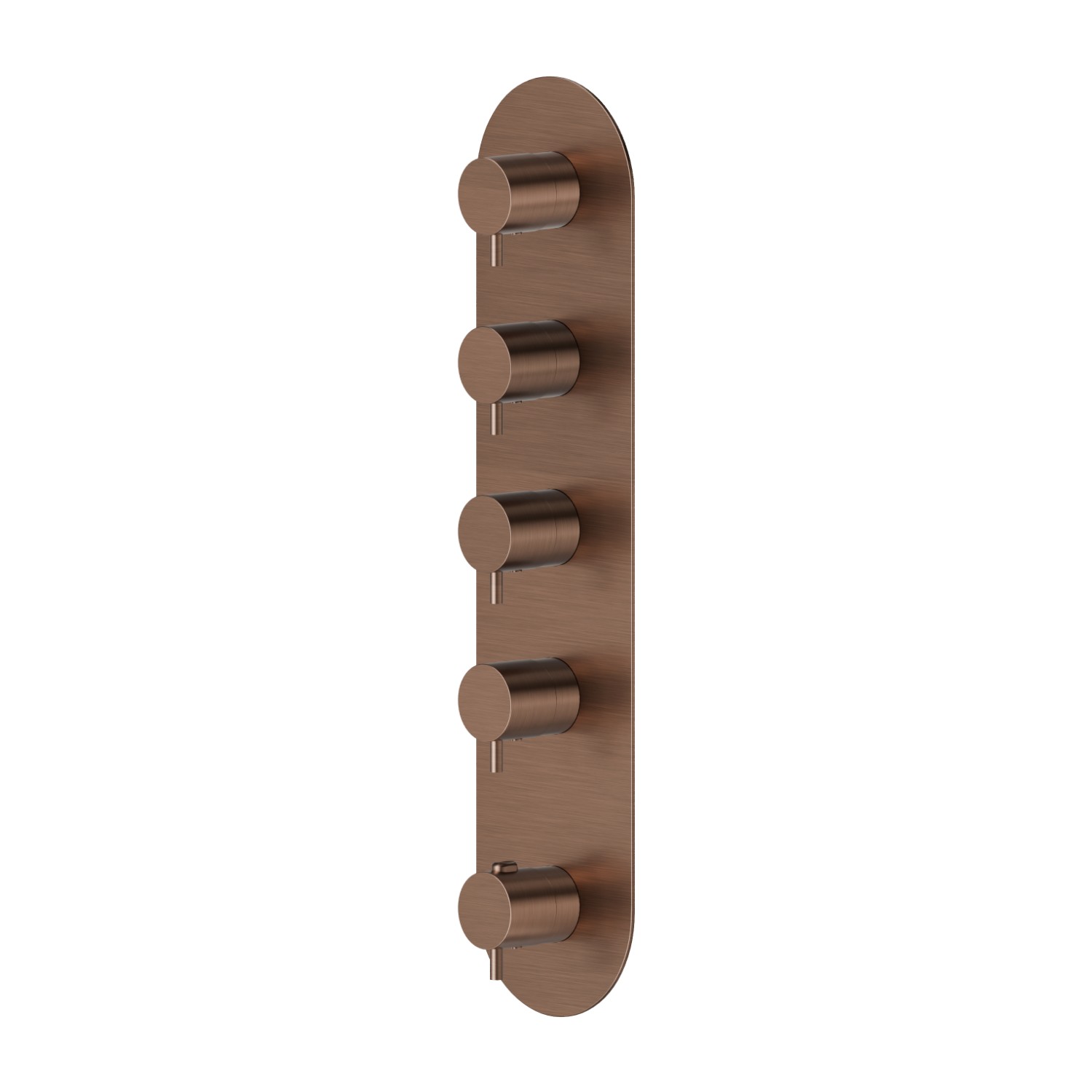 4 ways out concealed thermostatic multifunction selectors. 3/4” connections. External part - finish PVD Brushed Copper Bronze