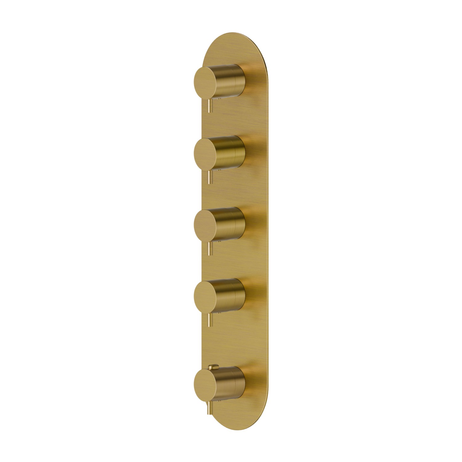 4 ways out concealed thermostatic multifunction selectors. 3/4” connections. External part - finish PVD Brushed Gold
