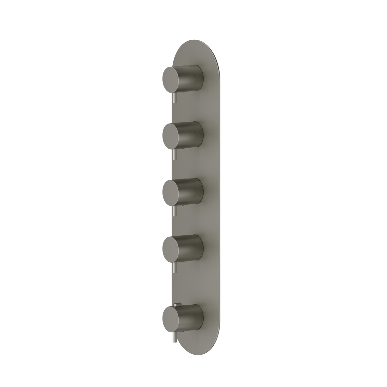 Mitigeurs de douche thermostatiques à encastrer 4 sorties. entrées et sorties de 3/4”. Façade murale - finition Titanium Satin