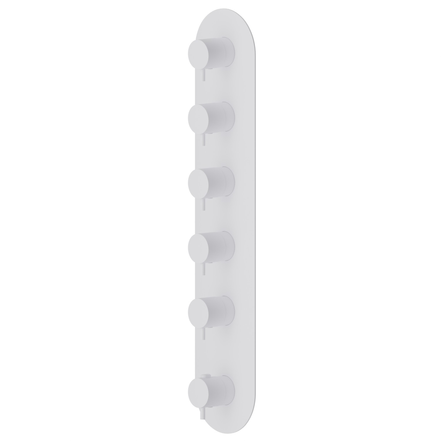5 ways out concealed thermostatic multifunction selectors. 3/4” connections. External part - finish Matt White