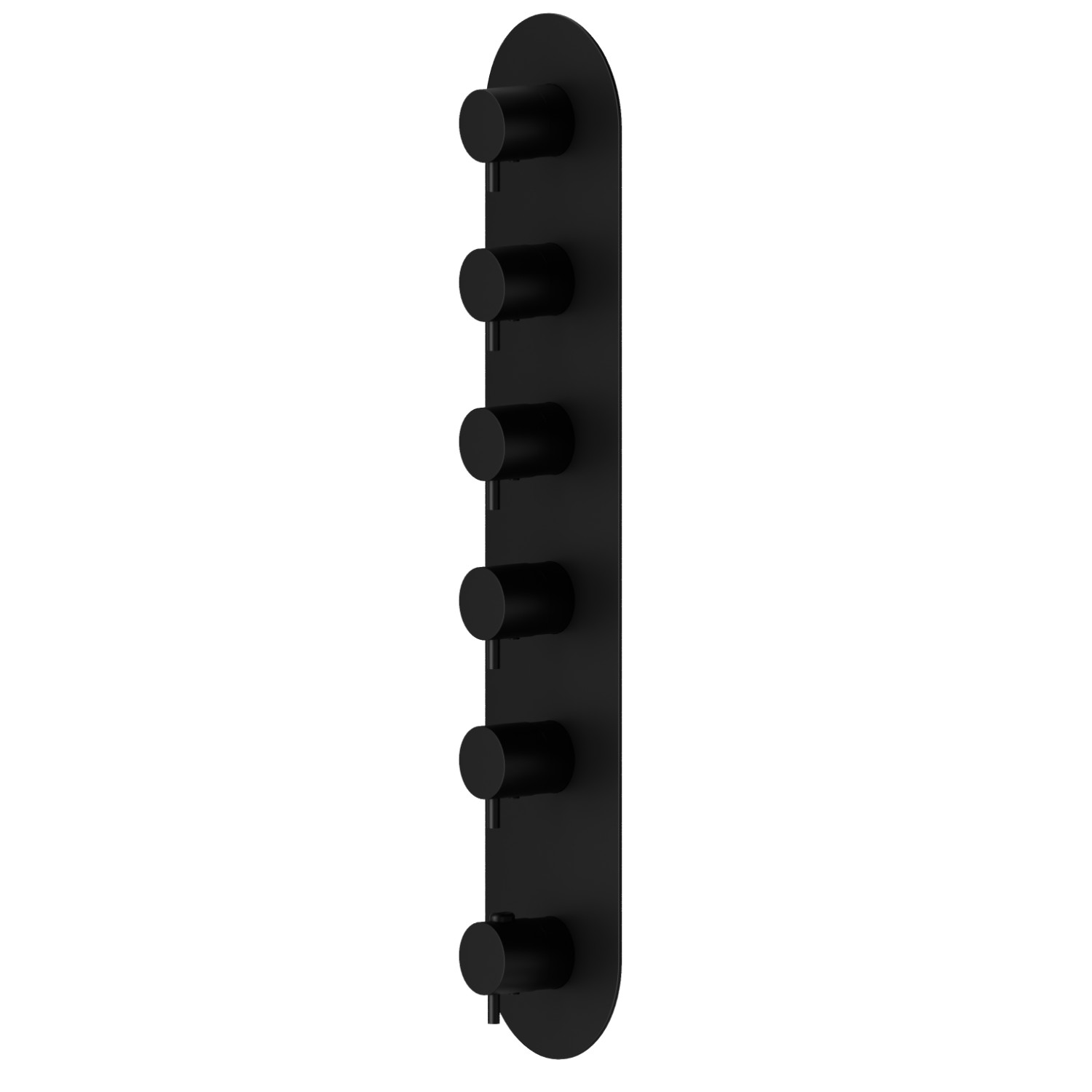 5 ways out concealed thermostatic multifunction selectors. 3/4” connections. External part - finish Matt Black