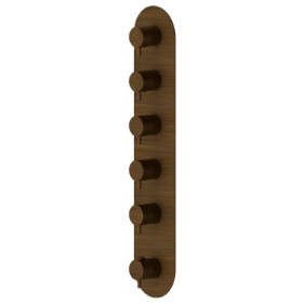 5 ways out concealed thermostatic multifunction selectors. 3/4” connections. External part - finish Groove Bronze